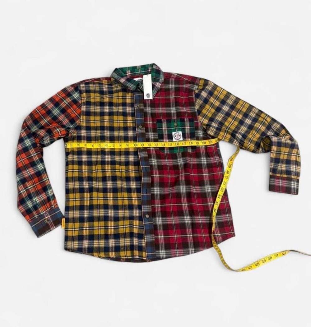 Round Two Patchwork Plaid Flannel Shirt Size S